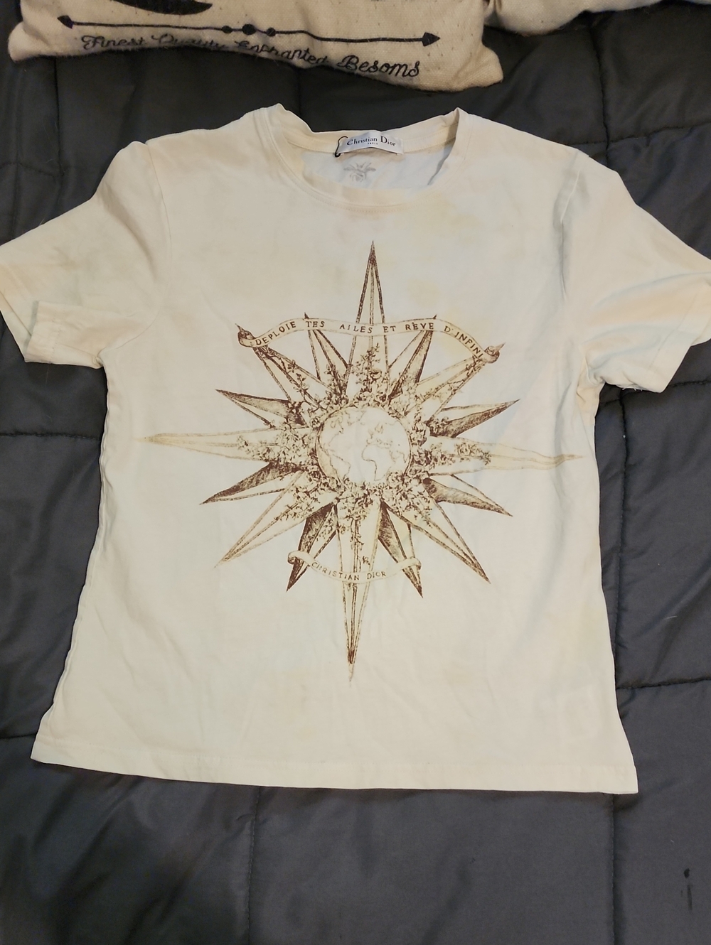 Authentic Christian Dior Sun Tee Shirt Size Small - CUTE!